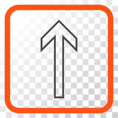 Vektör simgesi bir çerçeve içinde yukarı ok