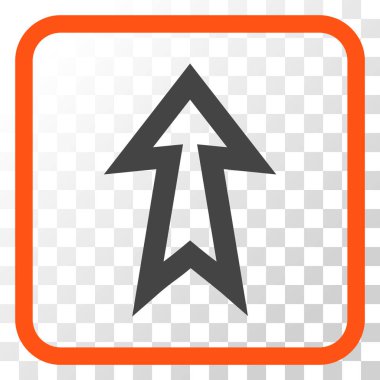 Vektör simgesi bir çerçeve içinde yukarı ok