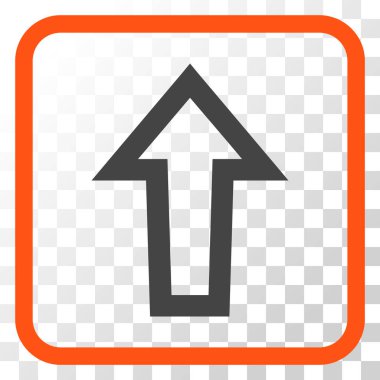 Vektör simgesi bir çerçeve içinde yukarı ok