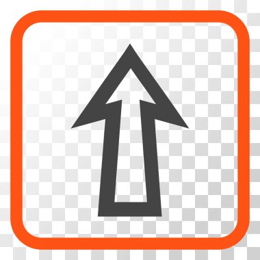 Vektör simgesi bir çerçeve içinde yukarı ok