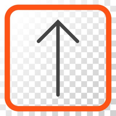 Vektör simgesi bir çerçeve içinde yukarı ok