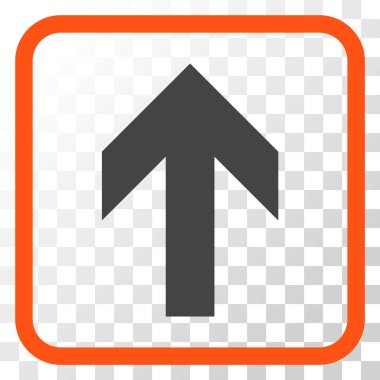 Vektör simgesi bir çerçeve içinde yukarı ok