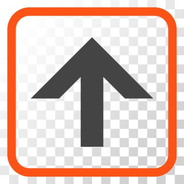 Vektör simgesi bir çerçeve içinde yukarı ok