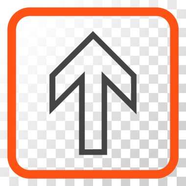 Vektör simgesi bir çerçeve içinde yukarı ok