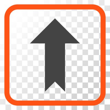 Vektör simgesi bir çerçeve içinde yukarı ok