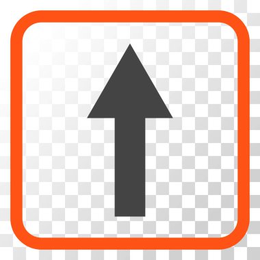 Vektör simgesi bir çerçeve içinde yukarı ok