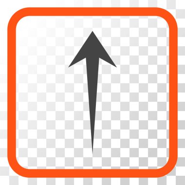 Vektör simgesi bir çerçeve içinde yukarı ok