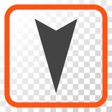 Vektör simgesi bir çerçeve içinde aşağı ok ucu