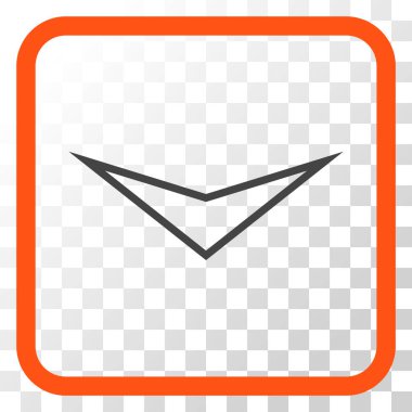 Vektör simgesi bir çerçeve içinde aşağı ok ucu