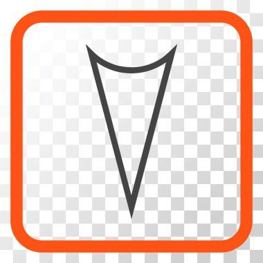 Vektör simgesi bir çerçeve içinde aşağı ok ucu