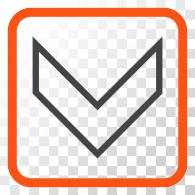 Vektör simgesi bir çerçeve içinde aşağı ok ucu