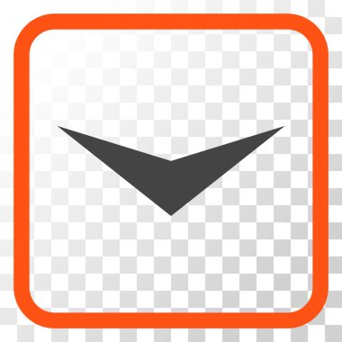 Vektör simgesi bir çerçeve içinde aşağı ok ucu