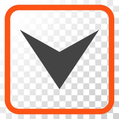 Vektör simgesi bir çerçeve içinde aşağı ok ucu