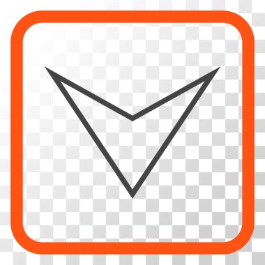 Vektör simgesi bir çerçeve içinde aşağı ok ucu