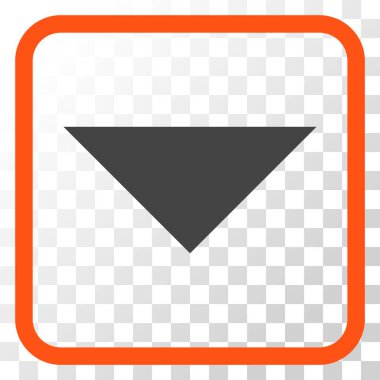 Vektör simgesi bir çerçeve içinde aşağı ok ucu