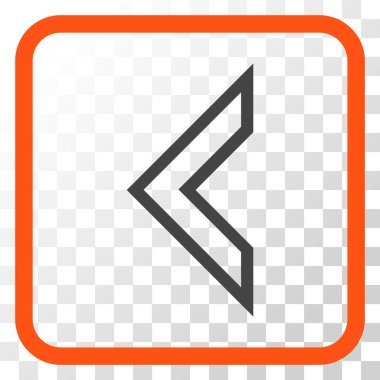 Ok ucu sol vektör simgesi bir çerçeve içinde