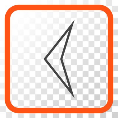 Ok ucu sol vektör simgesi bir çerçeve içinde