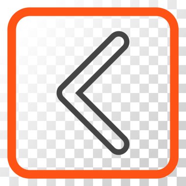 Ok ucu sol vektör simgesi bir çerçeve içinde