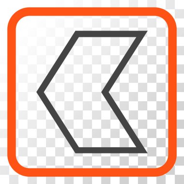 Ok ucu sol vektör simgesi bir çerçeve içinde