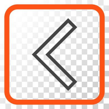 Ok ucu sol vektör simgesi bir çerçeve içinde