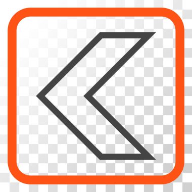 Ok ucu sol vektör simgesi bir çerçeve içinde