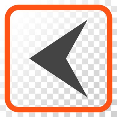 Ok ucu sol vektör simgesi bir çerçeve içinde