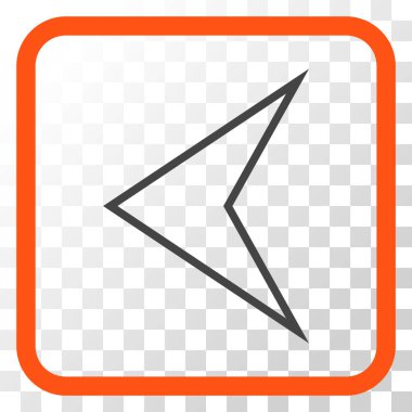 Ok ucu sol vektör simgesi bir çerçeve içinde