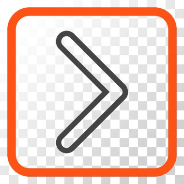 Ok ucu doğru vektör simgesi bir çerçeve içinde