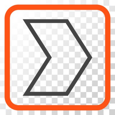 Ok ucu doğru vektör simgesi bir çerçeve içinde