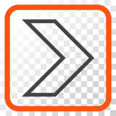 Ok ucu doğru vektör simgesi bir çerçeve içinde