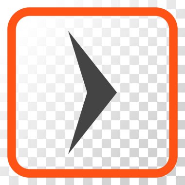 Ok ucu doğru vektör simgesi bir çerçeve içinde