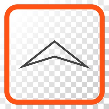 Vektör simgesi bir çerçeve içinde yukarı ok ucu