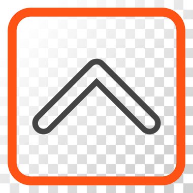 Vektör simgesi bir çerçeve içinde yukarı ok ucu