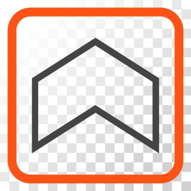 Vektör simgesi bir çerçeve içinde yukarı ok ucu