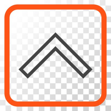 Vektör simgesi bir çerçeve içinde yukarı ok ucu