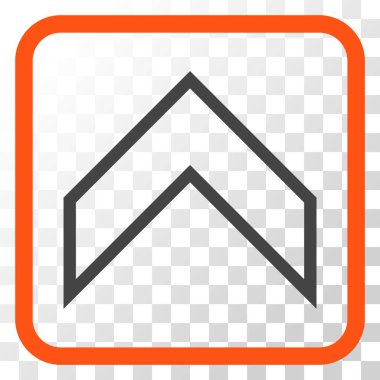 Vektör simgesi bir çerçeve içinde yukarı ok ucu