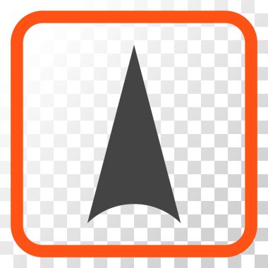 Vektör simgesi bir çerçeve içinde yukarı ok ucu