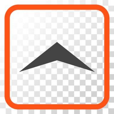 Vektör simgesi bir çerçeve içinde yukarı ok ucu