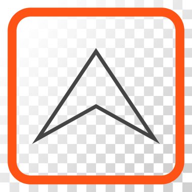 Vektör simgesi bir çerçeve içinde yukarı ok ucu