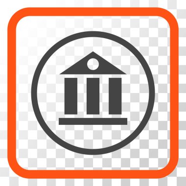Banka Binası vektör simgesi bir çerçeve içinde