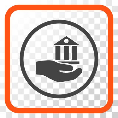 Banka hizmet vektör simgesi bir çerçeve içinde