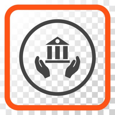 Banka hizmet vektör simgesi bir çerçeve içinde