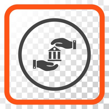 Banka hizmet vektör simgesi bir çerçeve içinde