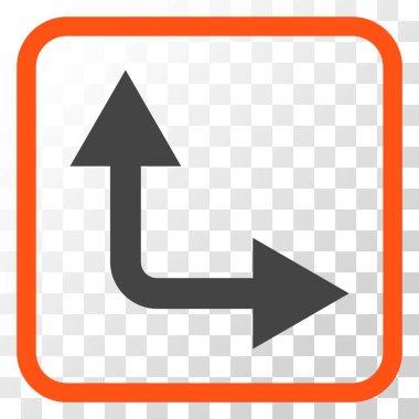 Vektör simgesi bir çerçeve içinde yukarı doğru çatallanma ok