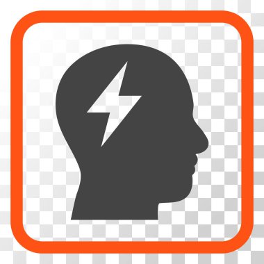 Beyin fırtınası vektör simgesi bir çerçeve içinde