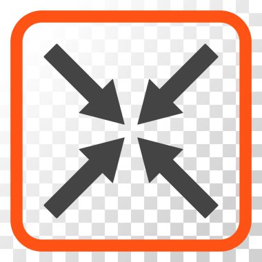 Merkezi oklar bir çerçeve içinde simge vektör