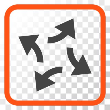 Santrifüj oklar bir çerçeve içinde simge vektör