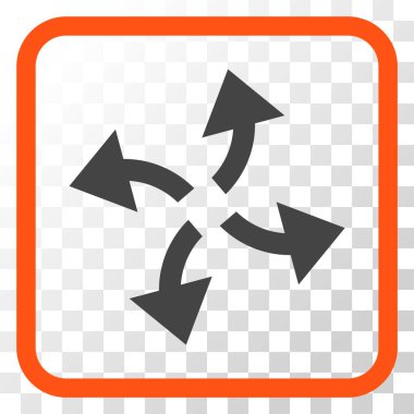 Santrifüj oklar bir çerçeve içinde simge vektör