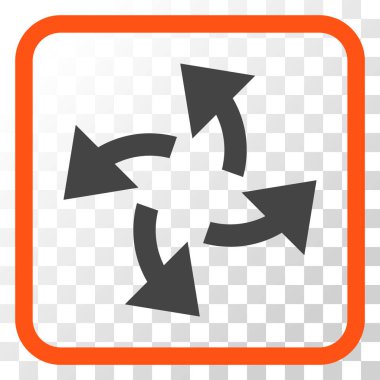 Santrifüj oklar bir çerçeve içinde simge vektör