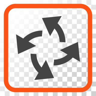 Santrifüj oklar bir çerçeve içinde simge vektör